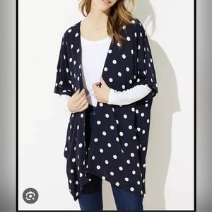 LOFT plus size, polka dot navy blue kimono size 20/22